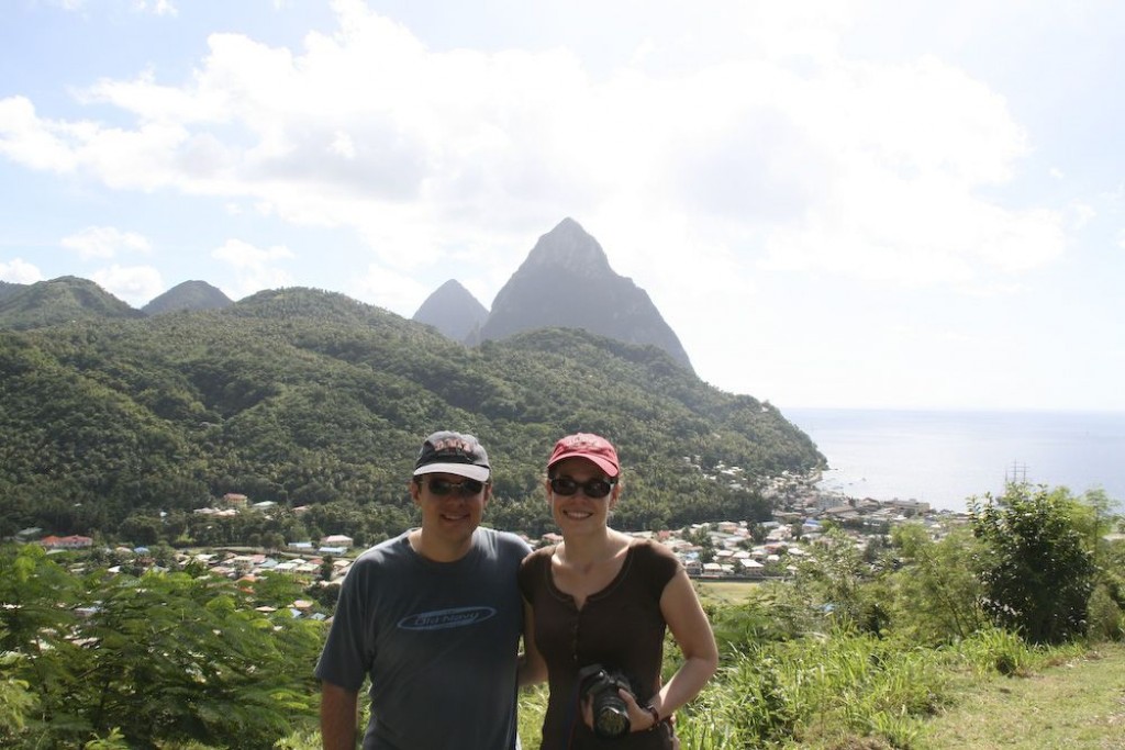 Soufriere, and the pitons behind us